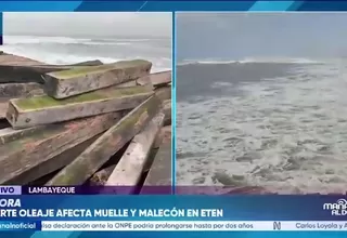 Fuertes oleajes causan daños en Pacasmayo y Puerto Eten y afectan a cientos de pescadores