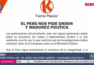 Fuerza Popular: No vamos a sumarnos al coro desestabilizador