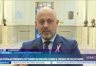 Fuerza Popular presenta dictamen en minoría sobre el pedido de facultades legislativas