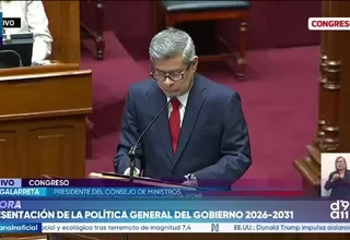 Galarreta anuncia cinco prioridades del Gobierno: seguridad, desarrollo, productividad y gobernabilidad