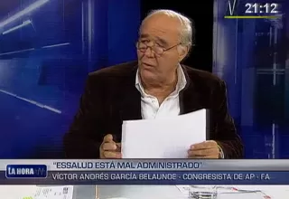 García Belaúnde: El ministro de Economía está asustando a la gente