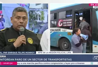 General Enrique Felipe Monroy: El tránsito del transporte público ha discurrido con normalidad