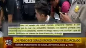 Los pedidos de Gerald Oropeza al INPE tras ser encarcelado - Noticias de gerald-oropeza