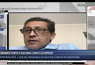 Málaga sostuvo que accedió a pedido de vacunación de Martín Vizcarra "sin ningún cálculo político"