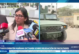 Gianinna Avendaño: Juntos por el Perú considera que proyecto de facultades del Ejecutivo no cumple requisitos constitucionales
