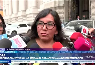 Giannina Avendaño anuncia que Comisión de Constitución continuará evaluando facultades durante semana de representación