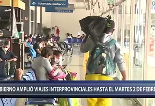 Gobierno amplió vigencia de viajes interprovinciales hasta el martes