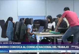 Gobierno convoca al Consejo Nacional de Trabajo para este jueves 3 de setiembre