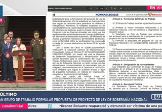 Gobierno crea grupo para ley de soberanía nacional