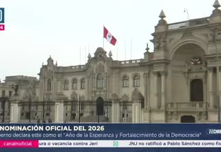 Gobierno declara 2026 como el "Año de la Esperanza y la Democracia"