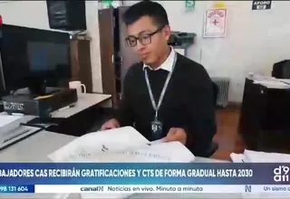 Gobierno oficializa reglamento para otorgar gratificaciones y CTS a trabajadores del régimen CAS