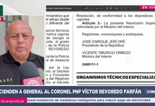 Gobierno otorga ascenso a Víctor Revoredo por enfrentar el crimen