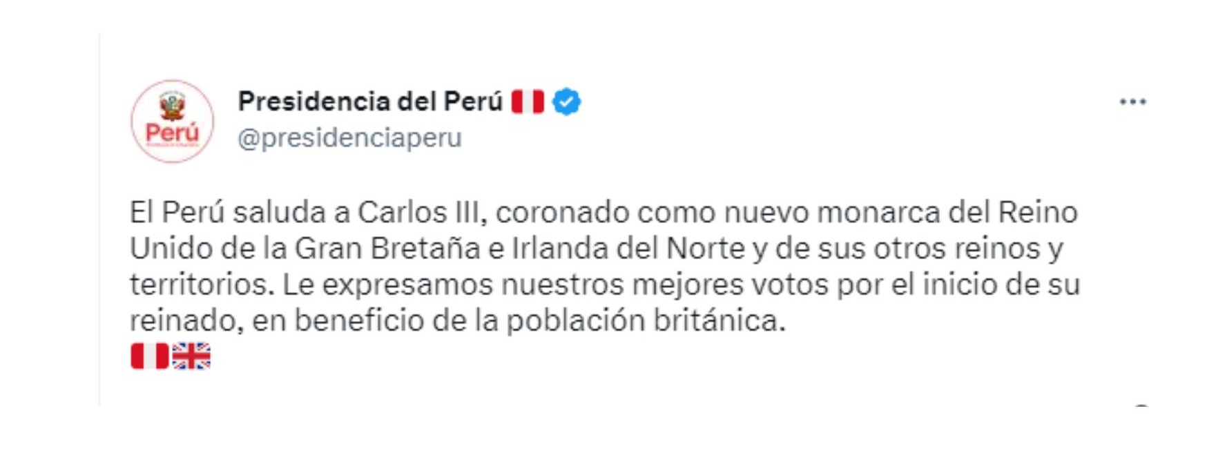 Publicación realizada por el Gobierno del Perú / Fuente: Presidencia del Perú