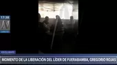 Gregorio Rojas: video registra el instante en el que liberan al líder de Fuerabamba - Noticias de gregorio-parco