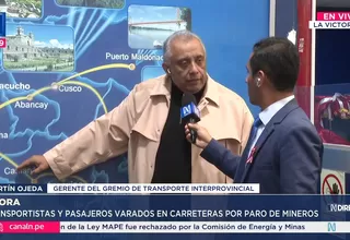 Gremio de Transporte: bloqueos mineros afectan a mil camiones