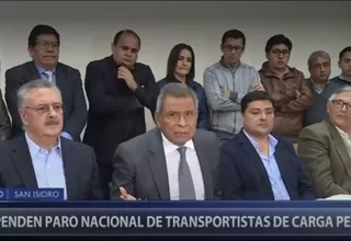 Gremios de transporte e industria suspenden paro nacional 