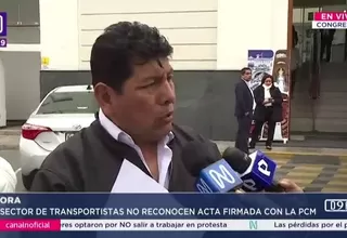 Gremios de conductores rechazan acta con PCM y mantienen el paro