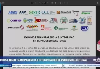 Gremios empresariales exigen garantías y transparencia para la segunda vuelta electoral