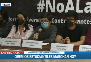 Gremios estudiantes y colectivos marcharán contra ley que modifica la Sunedu