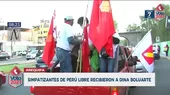 Arequipa: Grupo de militantes y simpatizantes de Perú Libre realizó caravana para recibir a Dina Boluarte - Noticias de caravana