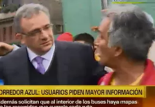 Guerra García acudió al paradero Virú para verificar situación del Corredor Azul