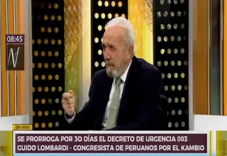 Lombardi: Se ha mejorado el proyecto del Decreto de Urgencia 003