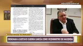 Designan a Gustavo Guerra García como viceministro de Hacienda - Noticias de guerra
