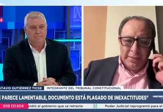 Gutiérrez Ticse contra rechazo de la demanda del Congreso al PJ