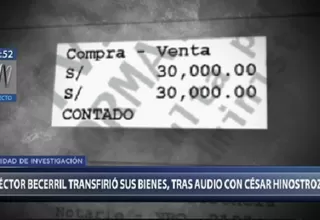 Becerril transfirió parte de sus bienes tras difusión de audio con Hinostroza