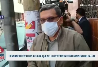 Hernando Cevallos aclaró que no lo invitaron como ministro de Salud