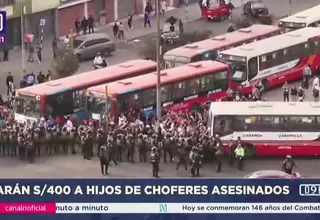Hijos de choferes asesinados recibirán 400 soles cada dos meses