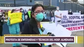 Hospital Almenara: Enfermeras y técnicos de UCI protestan por falta de equipos de protección  - Noticias de Almenara