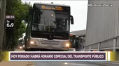 Hoy feriado habrá horario especial en el transporte público - Noticias de transporte-interprovincial