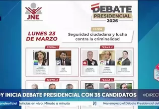 Hoy inicia el debate presidencial del JNE que reunirá a 35 candidatos