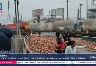 Huachipa: Tren arrolló a camión que transportaba ladrillos