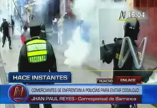 Huacho: Policías y comerciantes se enfrentaron violentamente por desalojo