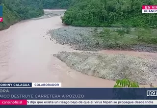Huaico destruye tramo de la carretera Pozuzo en Huánuco