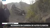 Huancavelica: Auto volcó durante competencia de autos clásicos - Noticias de auto