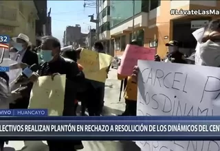 Colectivos realizan plantón en Huancayo en rechazo a resolución por caso Dinámicos del Centro