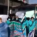 Huancayo: protesta de trabajadores Cas Covid-19