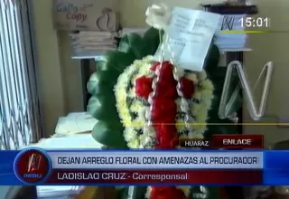 Huaraz: Dejan arreglo floral con amenazas a la procuradora anticorrupción