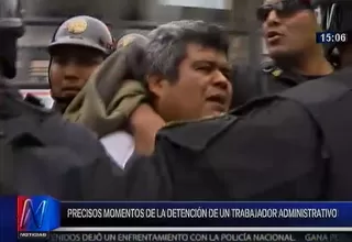 Huelga del Poder Judicial: Policía detuvo a tres sujetos durante protesta