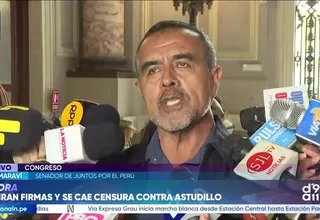 Íber Maraví: Juntos por el Perú mantiene postura de censura contra César Astudillo