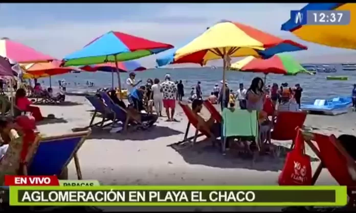 Ica Aglomeraci n en playa El Chaco