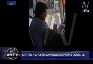 Ica: captan a chofer comiendo mientras conduce transporte público