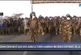 CNDDHH denunció que dos agricultores de Ica habrían sido impactados por disparos de la Policía