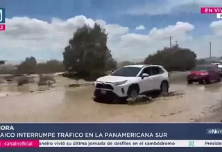 Ica: Huaico interrumpe parcialmente el tránsito de la Panamericana Sur