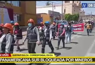 Ica: Mineros artesanales bloquean la Panamericana Sur 