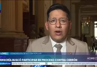 Ilich López plantea investigar al defensor del pueblo por presunto conflicto en caso Vladimir Cerrón