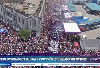 Imagen del Señor de los Milagros saldrá este 3 de octubre